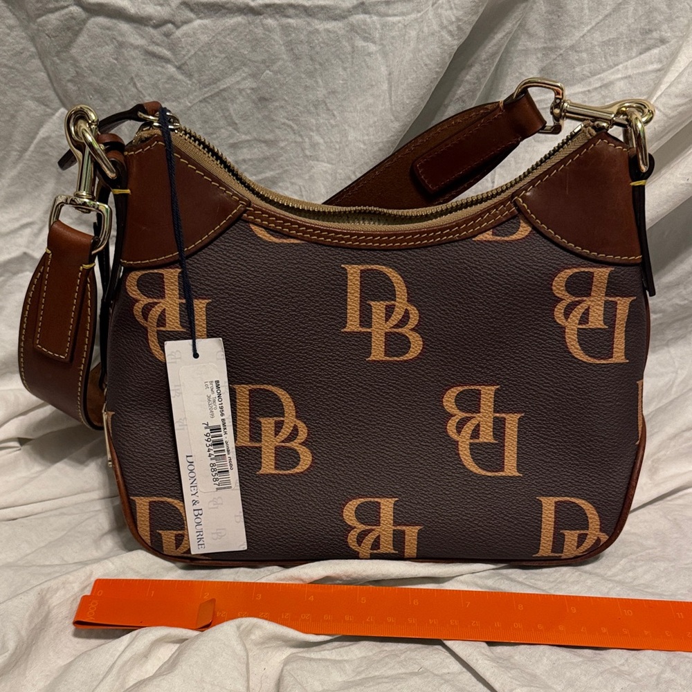 Dooney & Bourke Brown and Tan Logo Hobo